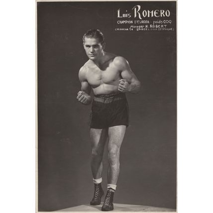 Luis Romero 1940s Spanish Boxing Champion Management Old Photo