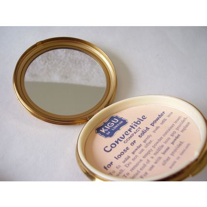 Kigu Christmas Rose New Unused Powder Compact Vintage Loose & Cream Convertible