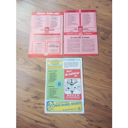 5 x Liverpool League Cup Semi Finals (Home & Away 1978-1982) ** FREE P&P **