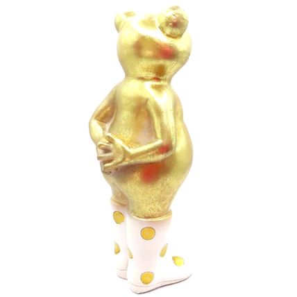 Standing Frog Figurine with Wellies 24 CM Antique Gold Colour Christmas Gift