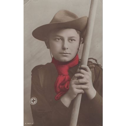 British Boy Scouts Old Rotary Scouting Real Photo Circa WW1 Postcard