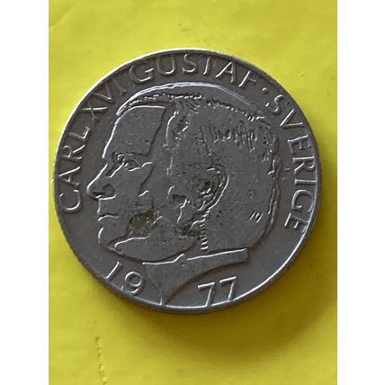 Umlaufmünze Schweden 1 Krone 1977