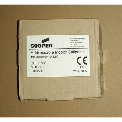 CBG370S Cooper Manual Call Point Menvier MBG813 JSB FXN501 Addressable FREE P&P!