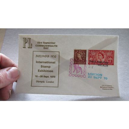 1970 Cover - Philympia Stamp Exhibition - Red Coronation stamp