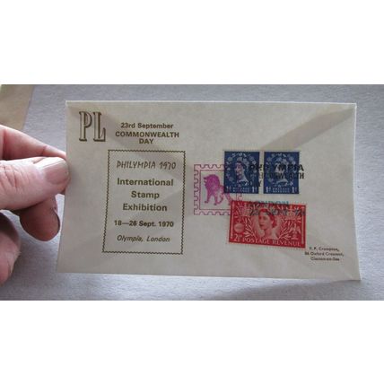 1970 Cover - Philympia Stamp Exhibition - Red Coronation stamp v2