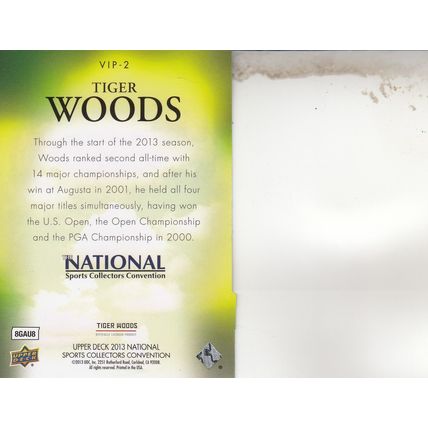 TIGER WOODS 2013 AUTOGRAPHED PGA GOLF TOUR HALL OF FAME MAJOR CHAMPION PLAYER