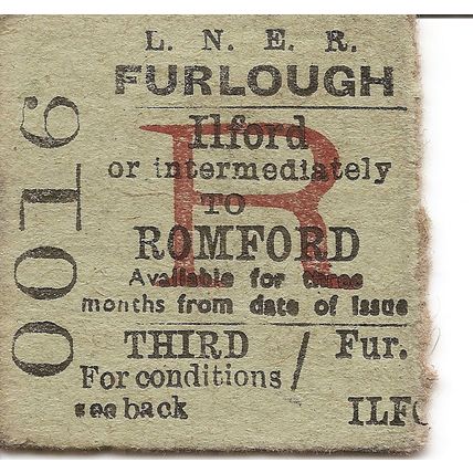 L.N.E.R. Edmondson Ticket - Ilford to Romford