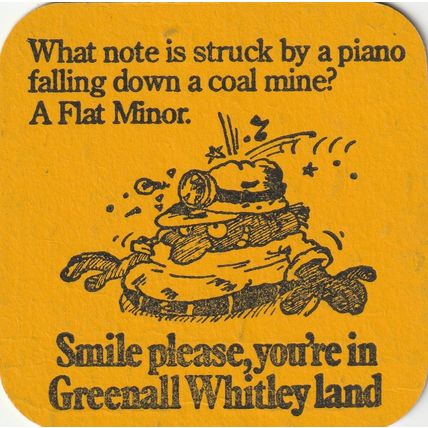 BEER MAT - GREENALL WHITLEY BREWERY - BEER BELONGS HERE - (Cat No 373) - (1976)