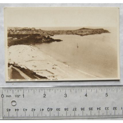 vintage postcard St Ives, Cornwall from Porthminster Beach