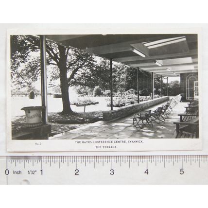 1963 postcard The Hayes Conference Centre, Swanwick - The Terrace