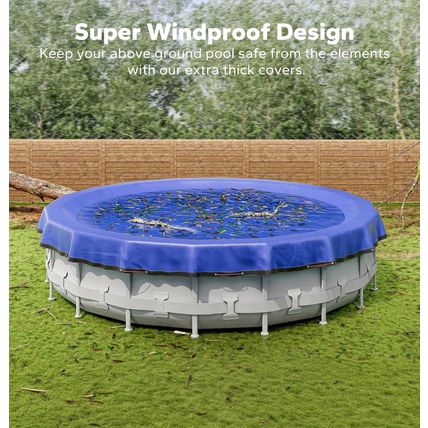 Winter Pool Cover 15FT/18FT/21FT/24FT - 18 Foot round Pool Cover, 4 Foot Overlap