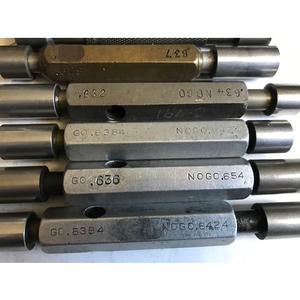 LOT THE PIPE MACHINERY GO NO GO PLUG GAGE .638,.642,.626,.627,.637,.628,.647,ET