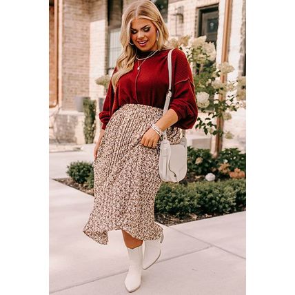 Gold Flame Exposed Seam Detail Waffle Knit Plus Size Top