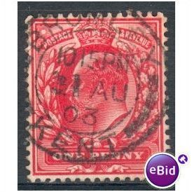 GB stamps 1902-10 KEV11 - 1d SG219 Bromley 15