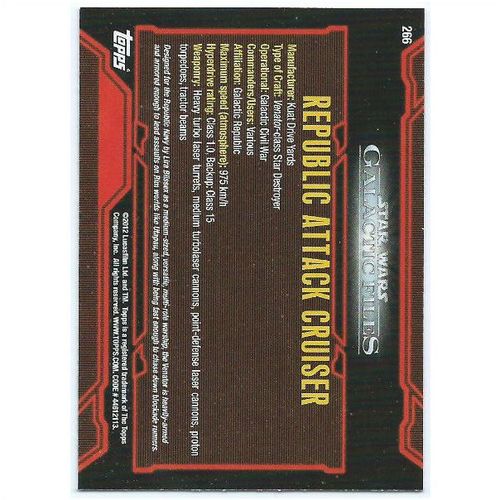 2012 Star Wars Galactic Files - #266 - Republic Attack Cruiser