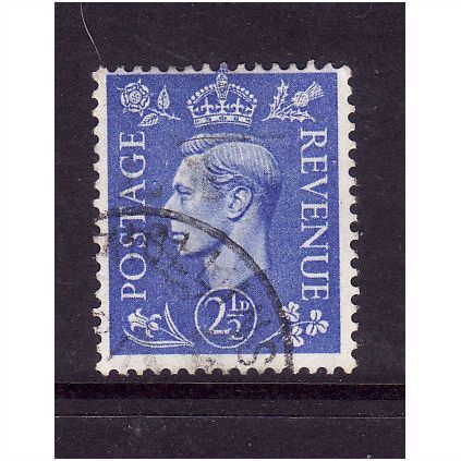 GREAT BRITAIN 1941 GEORGE VI SG 489 2 1/2d LIGHT ULTRAMARINE FINE USED #2