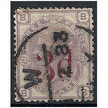1883 SG159 3d on 3d Lilac Fine Used Check Letters "BB" . ..