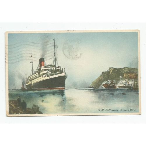 NICE ARTIST DRAWN SHIPPING POSTCARD of the R.M.S. ALAUNIA CUNARD LINE (391)