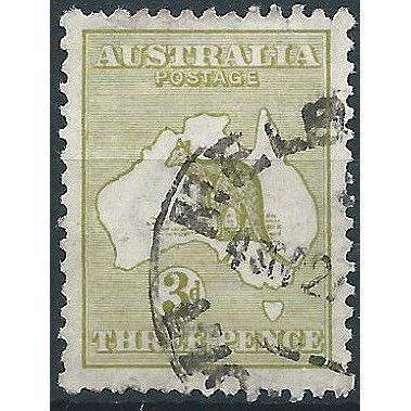 Australia 1915 SG37 3d Yellow-Olive Fine Used ....