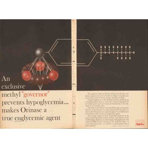upjohn company 1959 orinase hypoglycemia diabetes medical vintage ad