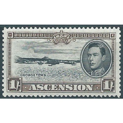 Ascension Island 1944 SG44a 1/- Black & Sepia Perf 13 Mounted Mint....