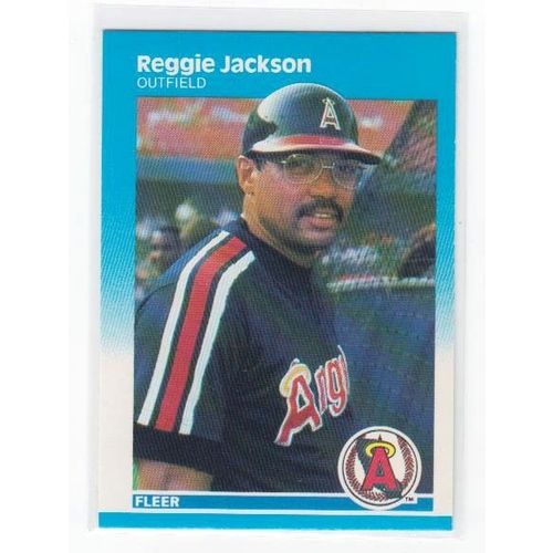 1987 Fleer Reggie Jackson baseball card #84 – HOF-Angels