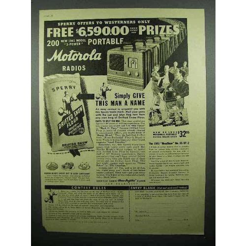 1940 Sperry Drifted Snow Flour Ad - Motorola Radios