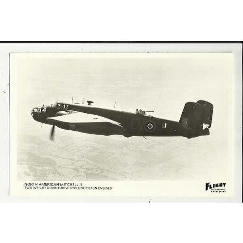Aviation NORTH AMERICAN MITCHELL II Postcard by Flight International