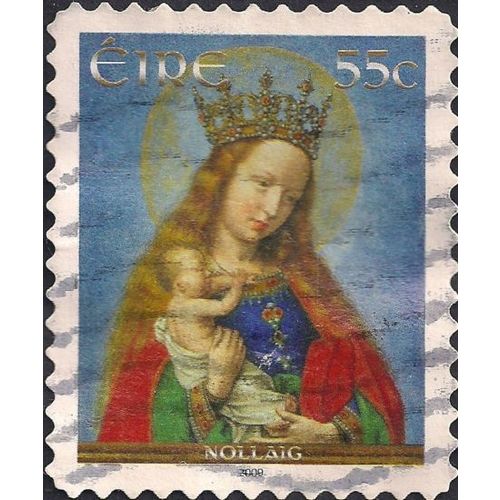 EIRE, CHRISTMAS, Madonna & Child, blue 2009, 55c, #2