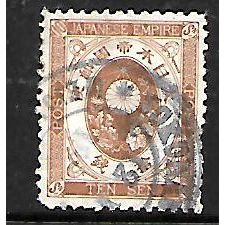 JAPAN 1876 10s BROWN SG 120 FINE USED#