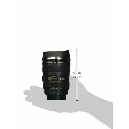 Camera Lens Coffee Travel Mug/Thermos Stainless Steel, Leak-Proof Lid (24-105)