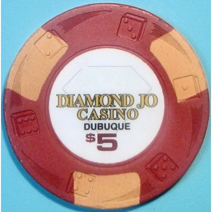 Diamond Jo. $5 Casino Chip. Dubuque, IA. X01.