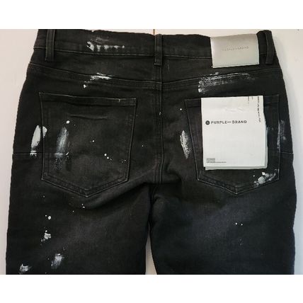 New purple brand men's Black Spash-INK personality fashion jeans, size 32