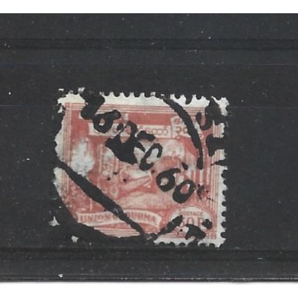 Burma.SG145 30p Elephant hauling log (Red).Fine Used.Jul25e
