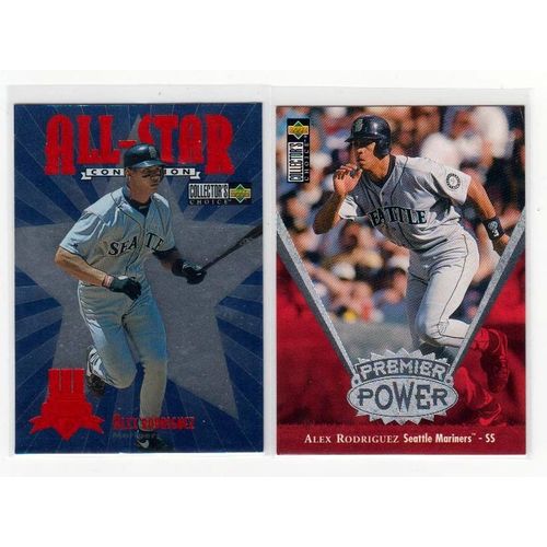TWO 1997 Collector's Choice Alex Rodriguez cards #4, # PP18 -All-Star, Premier