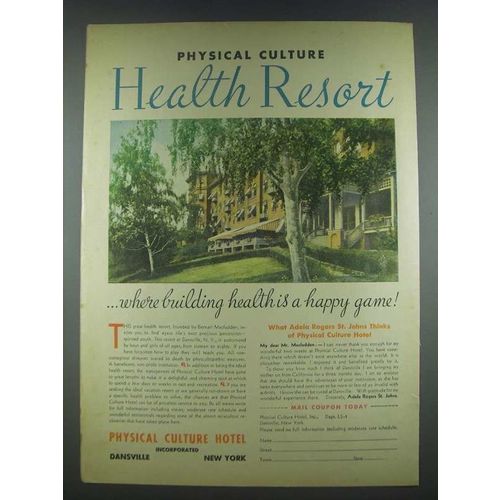 1935 Physical Culture Hotel Ad - Health Resort