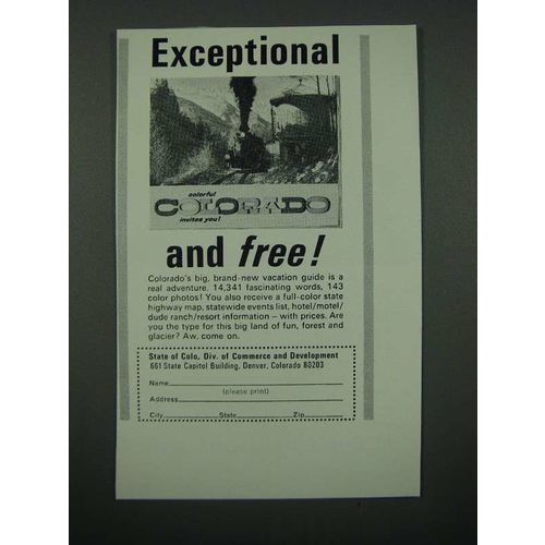 1966 Colorado Commerce and Development Ad - Exceptional