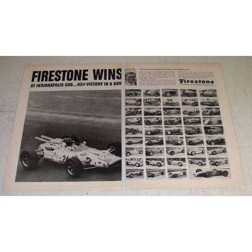1966 Firestone Tires Ad - Graham Hill, Indy Winners