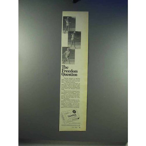 1968 Tampax Tampons Ad - The Freedom Question