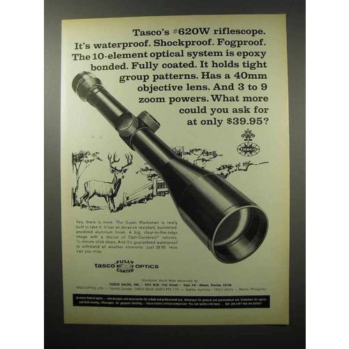1968 Tasco #620W Riflescope Ad - It's Waterproof