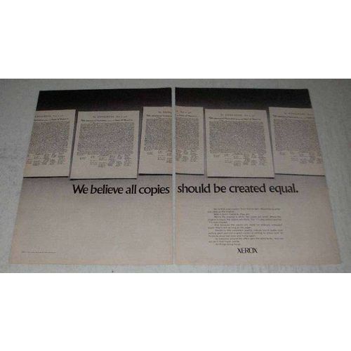 1970 Xerox Copiers Ad - All Should Be Created Equal