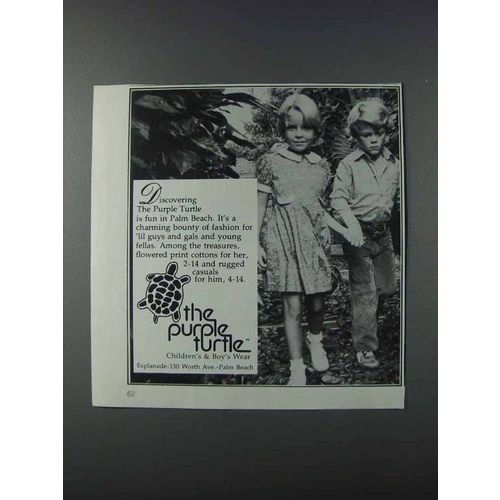 1981 The Purple Turtle Children's & Boy's Wear Ad