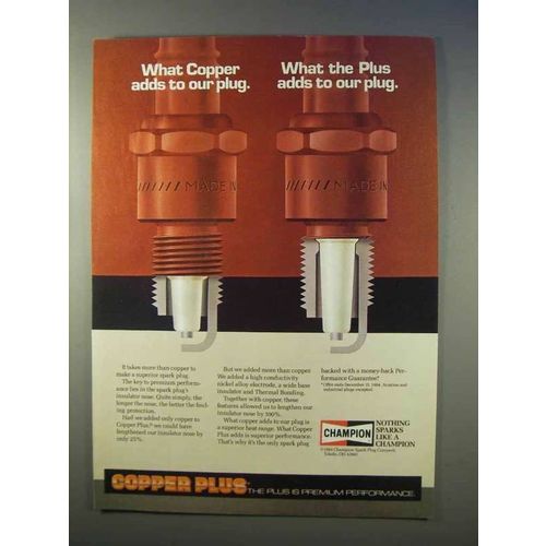 1984 Champion Copper Plus Spark Plugs Ad - Adds