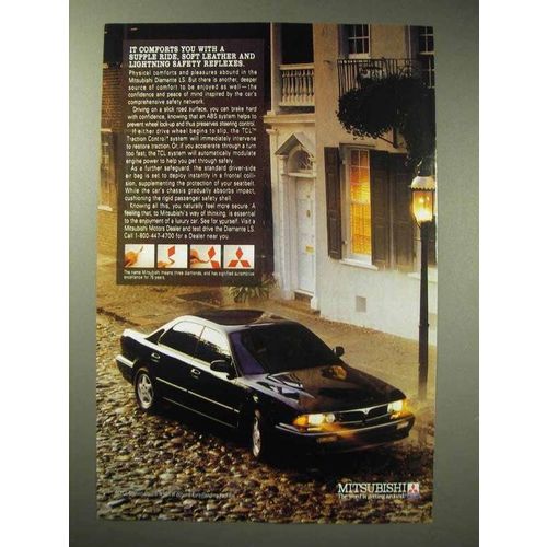 1993 Mitsubishi Diamante LS Car Ad - A Supple Ride