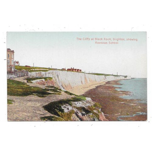 POSTCARD OF CLIFFS AT BLACK ROCK BRIGHTON SUSSEX SHOWING ROEDEAN SCHOOL (1873)