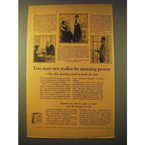 1924 Fleischmann's Yeast Ad - You may not realize its amazing power