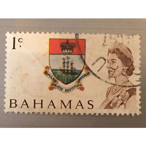 Bahamas QEII 1967 1c Colony's Badge Used SG 295 Sc 252 postage stamp elizabeth