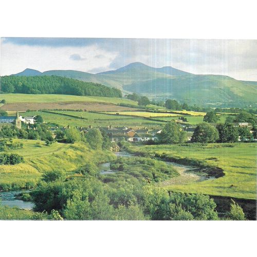 BRECON BEACONS FROM THE PROMENADE, BRECON. unused vintage postcard, by Judges #