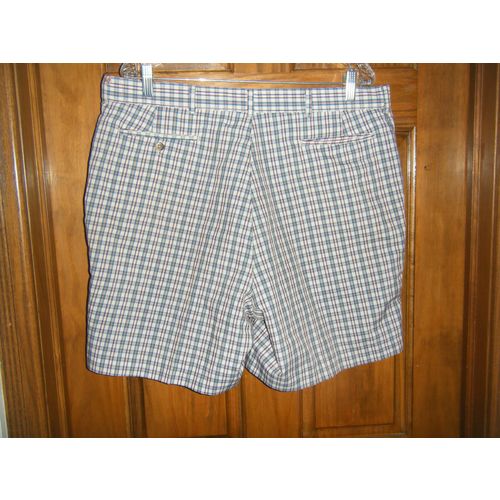Men's Haggar Flat Front Plaid Shorts - Size 38