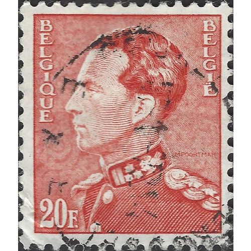 BELGIUM, King Leopold III, orange 1951, 20F, #3